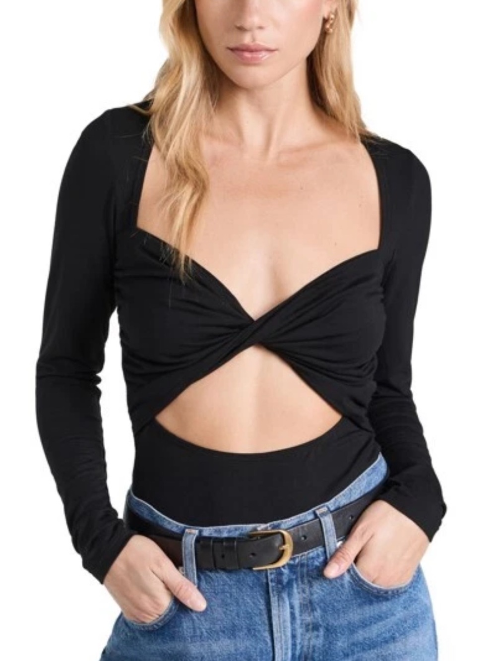 REFORMATION Aero Knit Top in Black. Women’s Medium